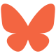 Orange butterfly silhouette on black background.